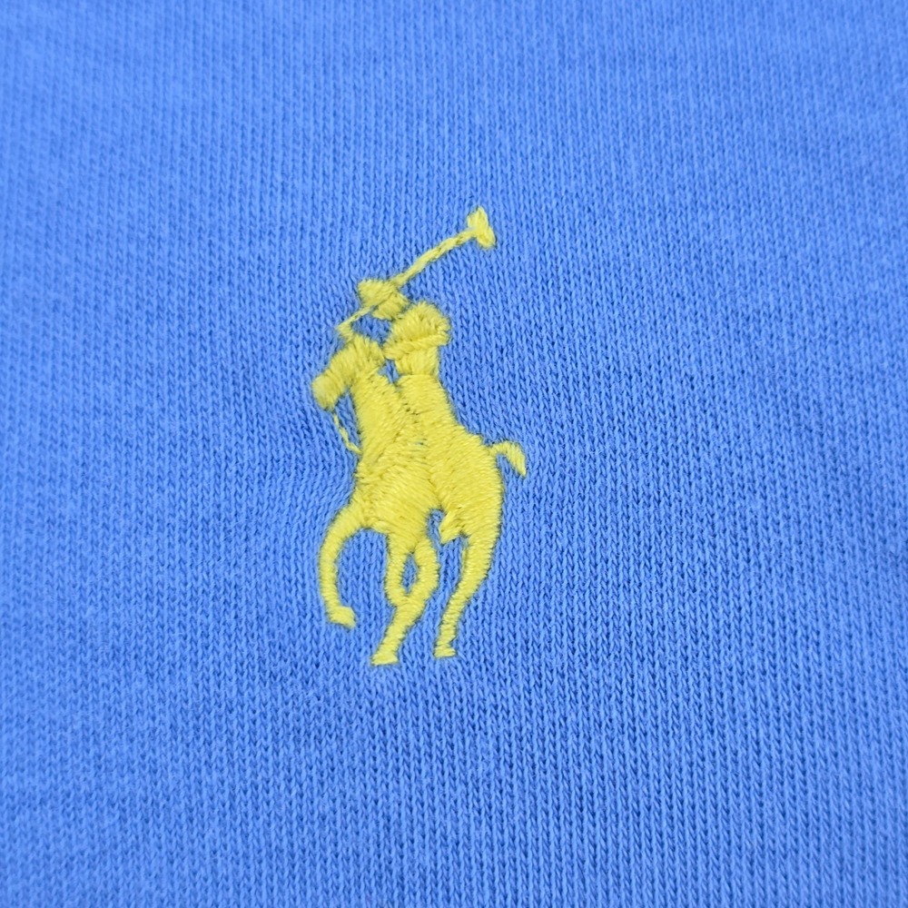 Polo Ralph Lauren Polo Shirt Mens Large Blue Yellow Pony Short Sleeve Jersey - Picture 6 of 12